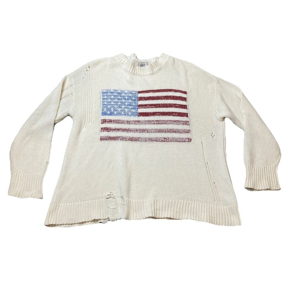 BDG American Flag Crew Neck Sweater Size Small Oversized RL STYLE U.S.A.